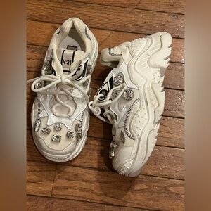 No. 21  Crystal-Embellished Sneakers Size 36 One Stone Missing  On Right Foot